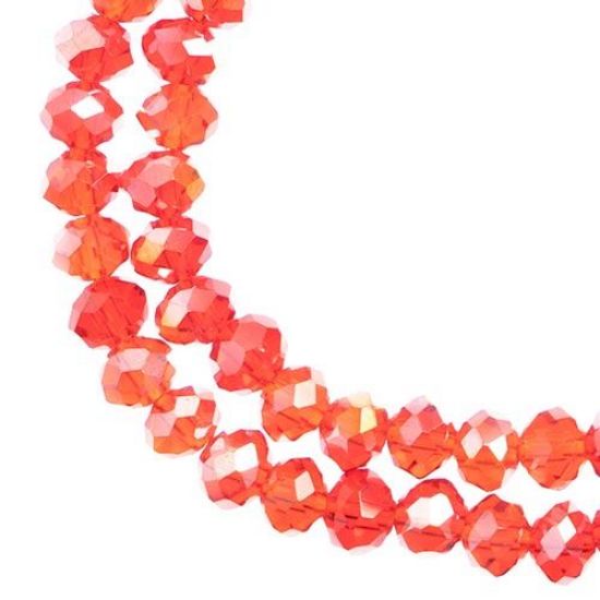 Picture of Crystal Lane 4x6mm Transparent Red Aurora Borealis Rondelle, 2 Strand 7" Strands