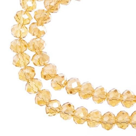 Picture of Crystal Lane 4x6mm Transparent Topaz Aurora Borealis Rondelle, 2 Strand 7" Strands