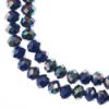 Picture of Crystal Lane 8x10mm Opaque Dark Sapphire with Half Multi-Color Iris Rondelle, 2 Strand 7" Strands