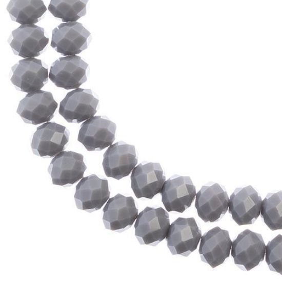 Picture of Crystal Lane 8x10mm Opaque Grey Rondelle, 2 Strand 7" Strands