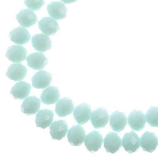 Picture of Crystal Lane 8x10mm Opaque Light Blue Rondelle, 2 Strand 7" Strands