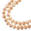 Picture of Crystal Lane 8x10mm Opaque Light Champagne Luster Rondelle, 2 Strand 7" Strands