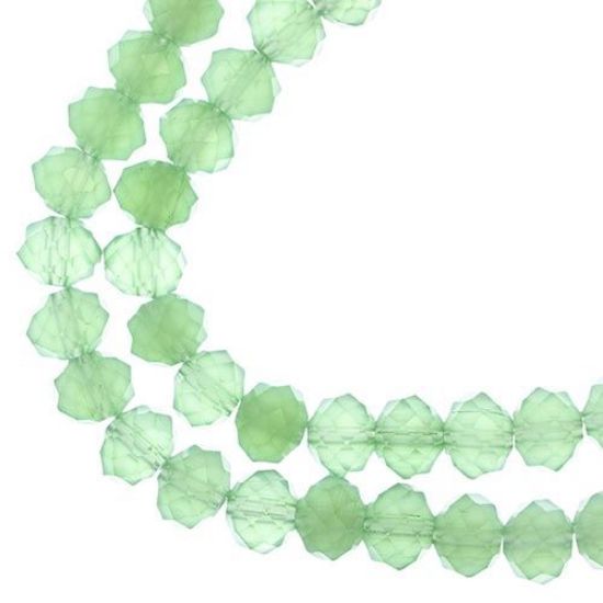Picture of Crystal Lane 8x10mm Opaque Light Green Rondelle, 2 Strand 7" Strands