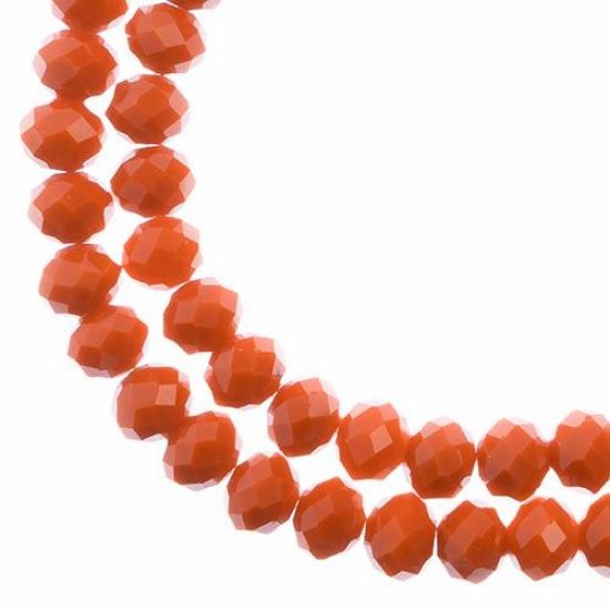 Picture of Crystal Lane 8x10mm Opaque Orange Rondelle, 2 Strand 7" Strands