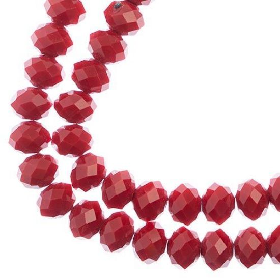 Picture of Crystal Lane 8x10mm Opaque Red Rondelle, 2 Strand 7" Strands