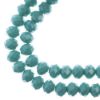 Picture of Crystal Lane 8x10mm Opaque Turquoise Blue Rondelle, 2 Strand 7" Strands