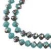 Picture of Crystal Lane 8x10mm Opaque Turquoise Blue with Half Champagne Luster Rondelle, 2 Strand 7" Strands
