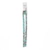 Picture of Crystal Lane 8x10mm Opaque Turquoise Blue with Half Champagne Luster Rondelle, 2 Strand 7" Strands