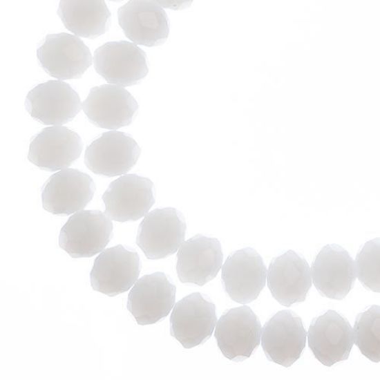 Picture of Crystal Lane 8x10mm Opaque White Matte Rondelle, 2 Strand 7" Strands