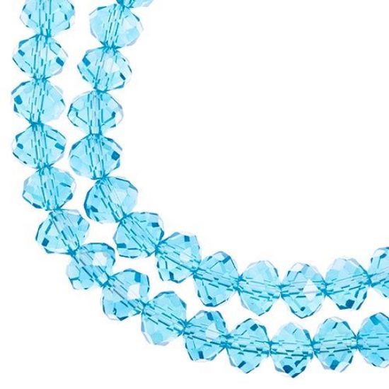 Picture of Crystal Lane 8x10mm Transparent Blue Aurora Borealis Rondelle, 2 Strand 7" Strands