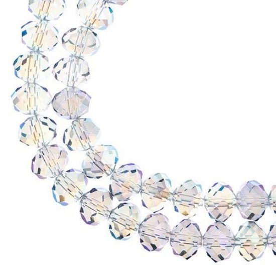 Picture of Crystal Lane 8x10mm Transparent Green Luster Rondelle, 2 Strand 7" Strands