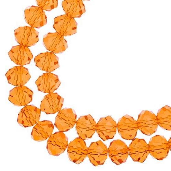 Picture of Crystal Lane 8x10mm Transparent Orange Rondelle, 2 Strand 7" Strands
