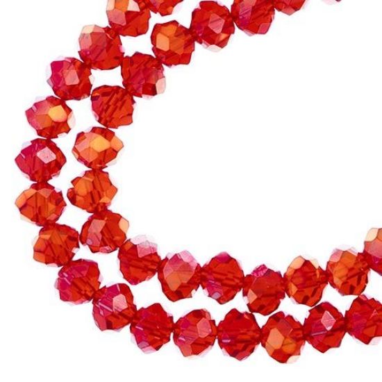 Picture of Crystal Lane 8x10mm Transparent Red Rondelle, 2 Strand 7" Strands