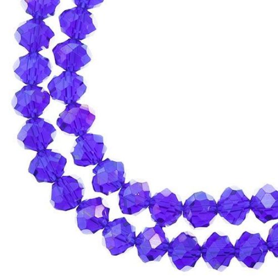 Picture of Crystal Lane 8x10mm Transparent Sapphire Aurora Borealis Rondelle, 2 Strand 7" Strands