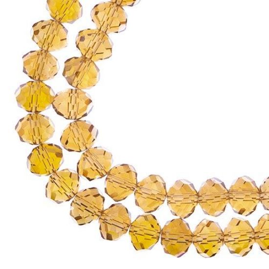 Picture of Crystal Lane 8x10mm Transparent Topaz Aurora Borealis Rondelle, 2 Strand 7" Strands