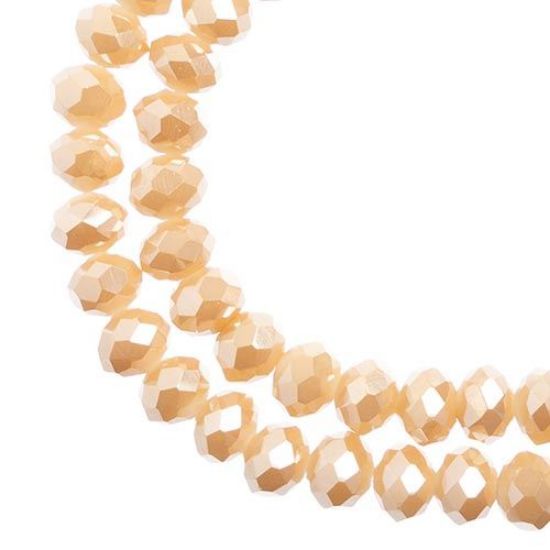 Picture of Crystal Lane 4x6mm Opaque Light Champagne Luster Rondelle, 2 Strand 7" Strands