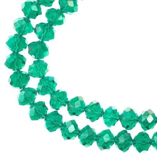 Picture of Crystal Lane 8x10mm Transparent Dark Green Aurora Borealis Rondelle, 2 Strand 7" Strands