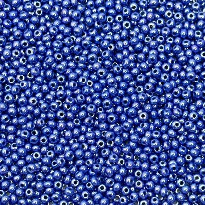 Picture of Size 11 Czech Seed Beads, Opaque Royal Blue Luster, Approximately 25 Grams