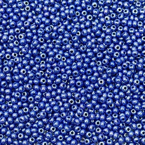Picture of Size 11 Czech Seed Beads, Opaque Royal Blue Luster, Approximately 25 Grams