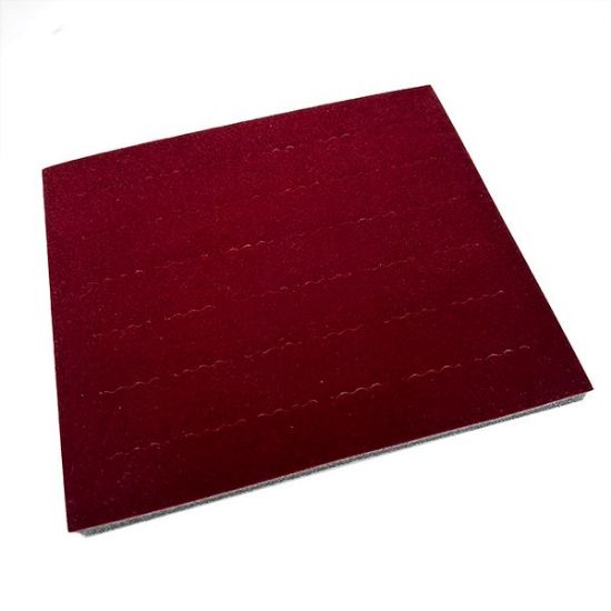 Picture of Enchanted Dior Red Velour Foam Ring Display Tray Insert, 36 Straight Ring Slots, 7-3/4" x 6-3/4" x 5/8" D, Sold individually, Made in the USA