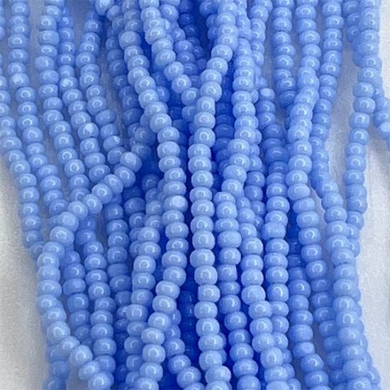 Picture of Size 13 Cut Czech Seed Bead, Opaque Powder Blue, Sold by the Hank