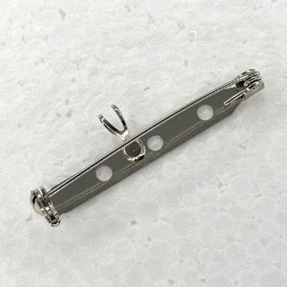Picture of Nickel Silver Pin Backs With Bail 1 1/2"<br />10 Pin Backs