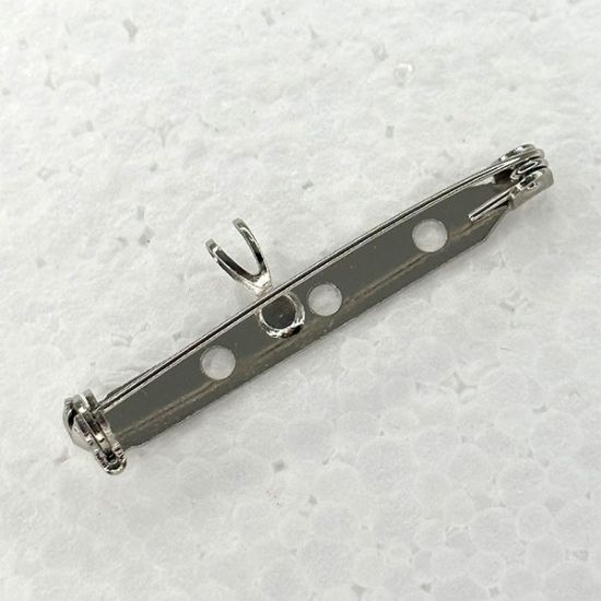 Picture of Nickel Silver Pin Backs With Bail 1 1/2"<br />10 Pin Backs