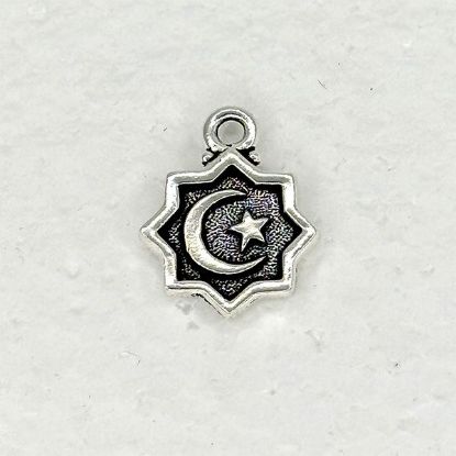 Picture of Crescent Moon & Star Charm 16mm