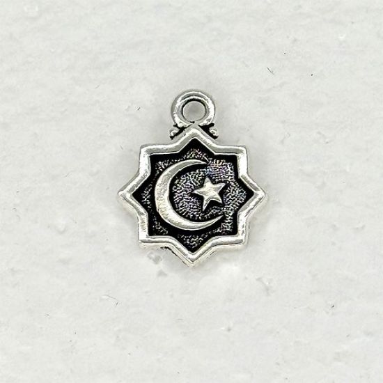 Picture of Crescent Moon & Star Charm 16mm