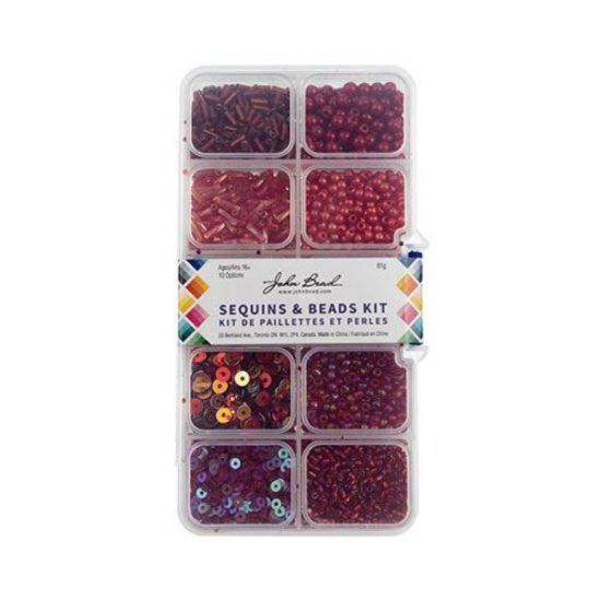 Picture of Sequins & Beads Kit , Red, 10 Types.