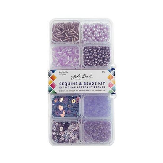 Picture of Sequins & Beads Kit , Light Purple, 10 Types.