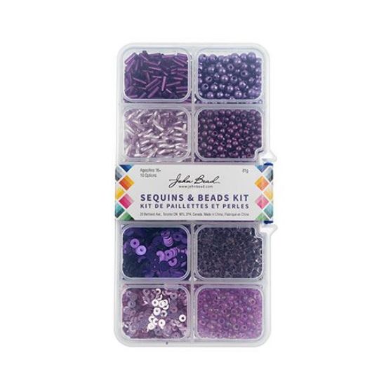 Picture of Sequins & Beads Kit , Purple, 10 Types.