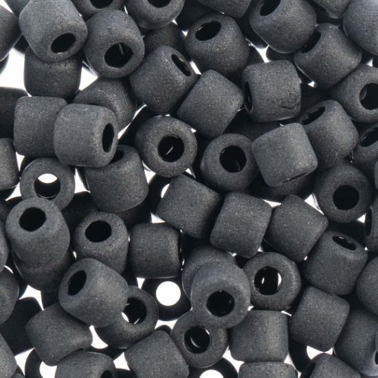Picture of Czech Glass Rola Beads, Opaque Matte Black, 6mm