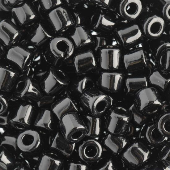 Picture of Czech Glass Rola Beads, Opaque Black, 6mm
