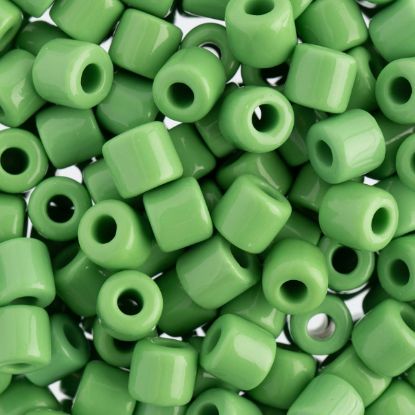 Picture of Czech Glass Rola Beads, Opaque Dark Light Green, 6mm