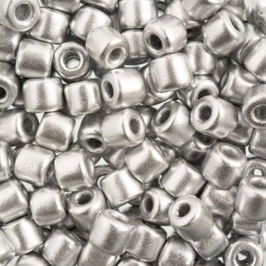 Picture of Czech Glass Rola Beads, Opaque Metallic Silver, 6mm