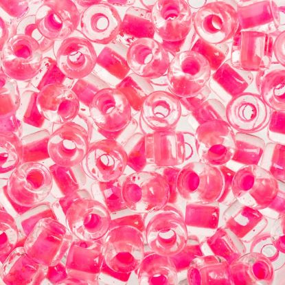 Picture of Czech Glass Rola Beads, Transparent Crystal Neon Pink, 6mm