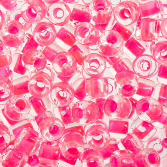 Picture of Czech Glass Rola Beads, Transparent Crystal Neon Pink, 6mm
