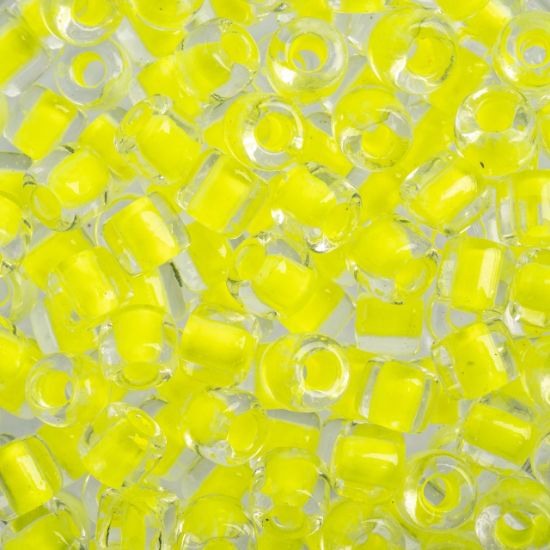Picture of Czech Glass Rola Beads, Transparent Crystal Neon Yellow, 6mm
