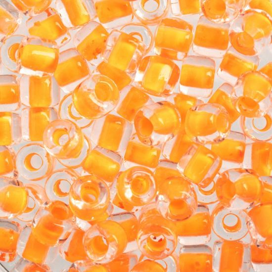 Picture of Czech Glass Rola Beads, Transparent Crystal Neon Orange, 6mm