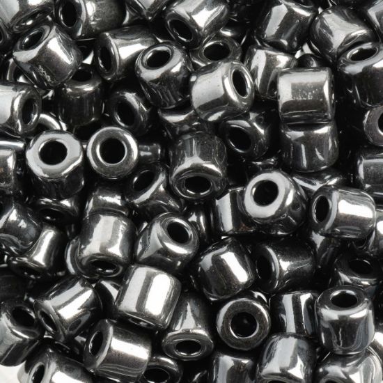 Picture of Czech Glass Rola Beads, Opaque Hematite, 6mm