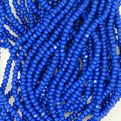 Picture of Size 13 Cut Czech Seed Bead, Opaque Medium Blue, Sold by the Hank