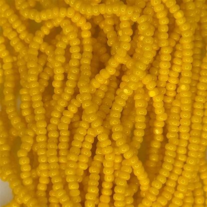 Picture of Size 13 Cut Czech Seed Bead, Opaque Dark Yellow, Sold by the Hank