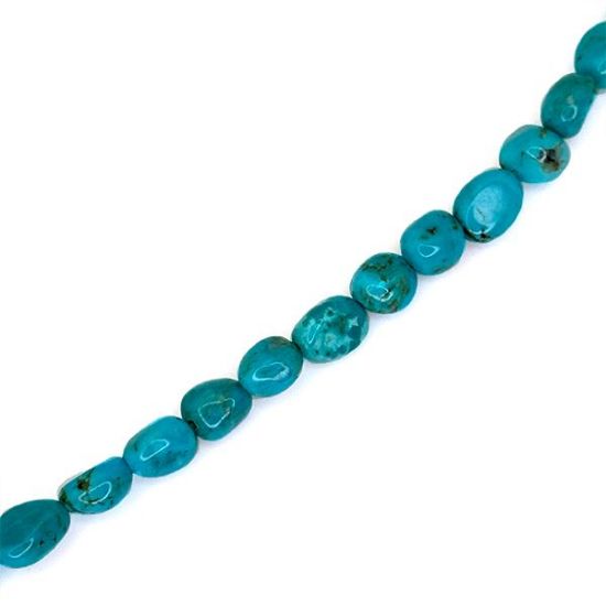 Picture of Royal Beauty Stabilized Blue Turquoise Nugget, 7mm, 16" Strand