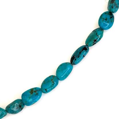 Picture of Royal Beauty Stabilized Blue Turquoise Nugget, 11mm, 16" Strand