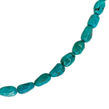 Picture of Royal Beauty Stabilized Blue Turquoise Nugget, 12mm, 16" Strand