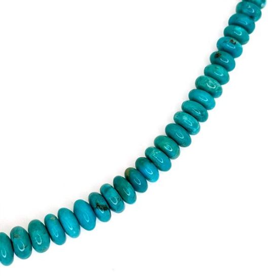 Picture of Royal Beauty Turquoise Graduated Rondelle 5-8mm, 16" Bead Strand