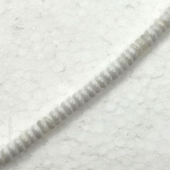 Picture of White Spiny Oyster Rondelle Beads, 4mm, 16" Strand