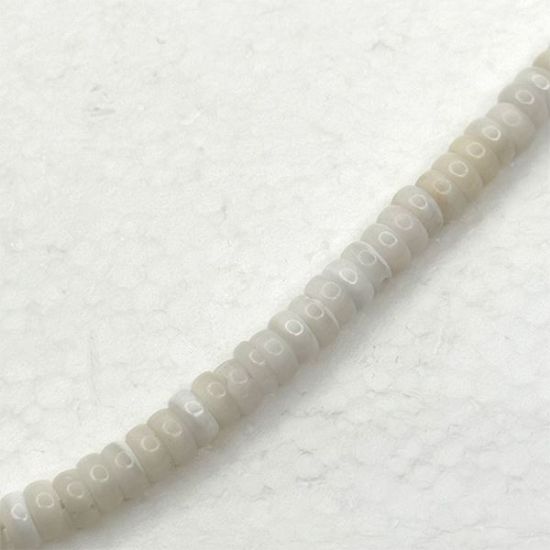Picture of White Spiny Oyster Rondelle Beads, 6mm, 16" Strand