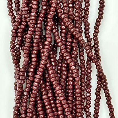 Picture of Size 13 Cut Czech Seed Bead, Opaque Dark Brown, Sold by the Hank